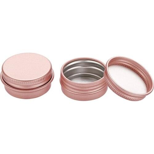 300Pcs 10g Metal Cosmetic Container Rose Gold Aluminum Pot Jar With Lid Eye Cream Hair Conditioner Tin Jar Pot Cosmetic