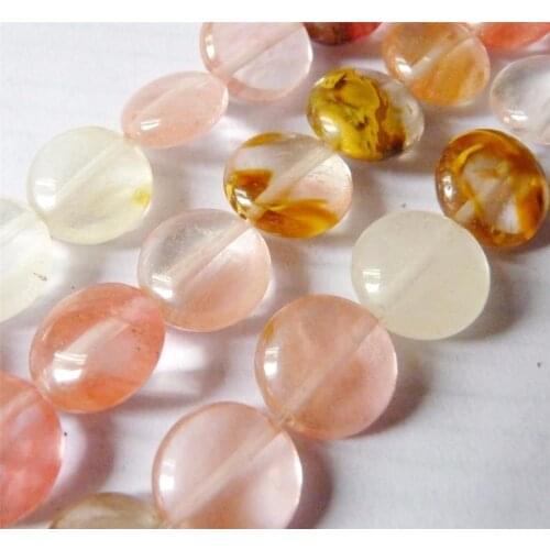 Min Order1 )12*12mm Natural Stone Pink Watermelon Tourmaline Beads Accessory Parts 15inch Wholesale Jewelry making design EF391