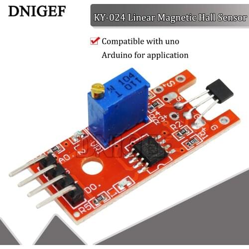 KY-024 Speed Sensor Module Smart Electronics 4pin KY-024 Linear Magnetic Hall Switches Speed Counting Sensor for Arduino Diy Kit