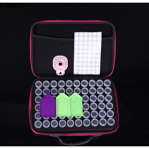 5 Colors 7/60 Bottles Diamond Painting Storage Box Tools Sets Diamond Embroidery Accessories Mosaic Container Holder Bag