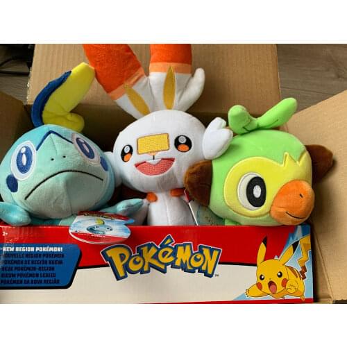 Officially 8" Pokemon Plush Toys Sobble Scorbunny Grookey Plush Soft Plush Doll Toy Gift Sword Shield