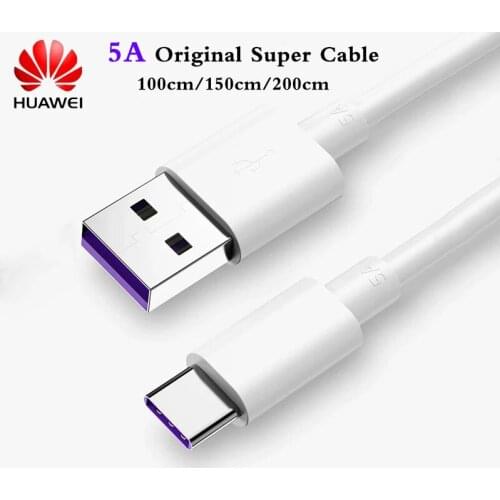 Original Huawei USB C Cable 5A Supercharge USB Type C Cable 1/2M For P40 P30 P20 Mate 30 20 Pro Quick Charging Fast Charger Wire
