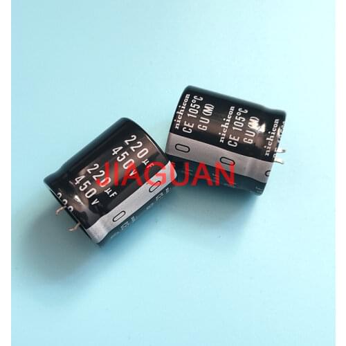 6pcs Genuine NICHICON GU 450V220UF 30X35mm electrolytic capacitor 220uF/450v CE 105 degrees 220uf 450v gu