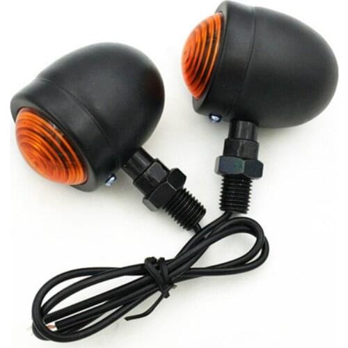 Turn 1 Pair Signal Motorcycle Indicator Light Amber Motorbike Blinker Headlight 12v Indicator lamp Bullet Chrome black New