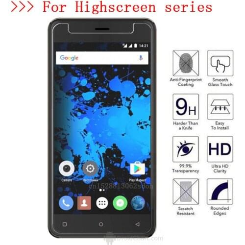 Tempered Glass Film For Highscreen Easy Power Five Ice Fest Pro Rage EVO Razar Transparent 9H Screen Protector Film
