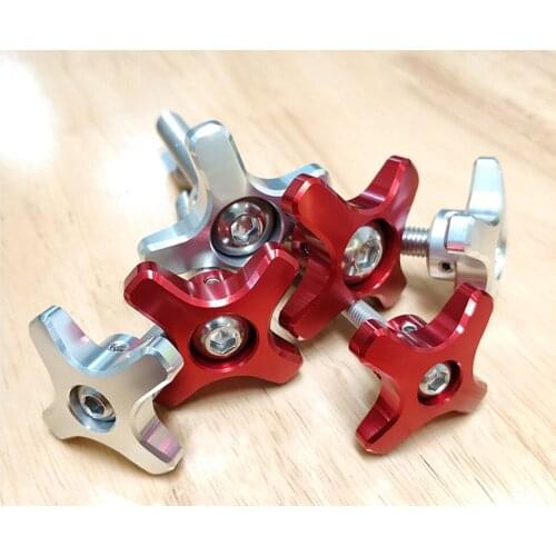 1pcs M6 Aluminum alloy Torx hand screw/nut CNC machining luxury handle screws Various head bolts can be replaced red/silver