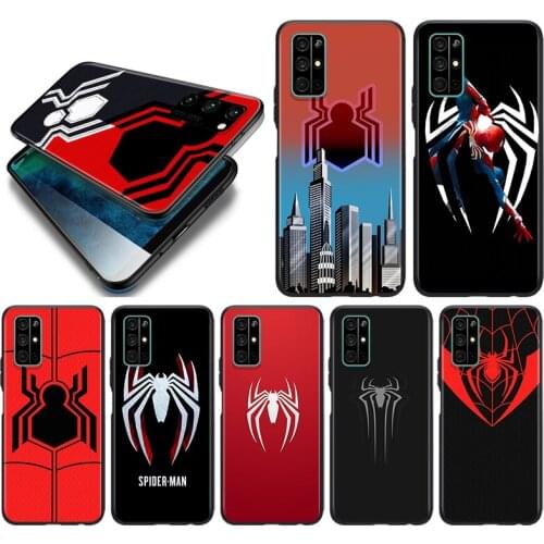Marvel Spider-Man Logo Silicone Cover For Huawei Honor 10i 10 9C 9A RU 9X 9N 9S 9 Pro Lite Play 3E V9 Black Phone Case