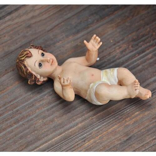 Resin Religious Nativity Figurine Manger Group Little Baby Jesus Baby Doll Christmas Church Friendship Gift