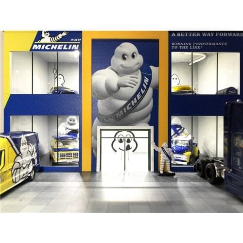 1:64 Assembled Model Led Diorama Double-Deck Michelin Station Michelin