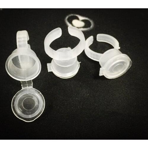 Tattoo Pigment Ink Ring Cups Eyelash Extend Glue Holder Container With Lid Cover Cap Permanent Makeup Microblading Tool