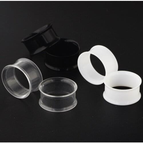 TIANCIFBYJS Acrylic UV Flexible Ear Skin Hollow Flesh Tunnels Plugs Gauges Eyelet Piercing Lobe Stretcher Tragus Expanders 2pcs