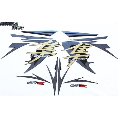 XSB1308-6 For HayabusaGSX1300R 08years Motorcycle Fuel Tank Sticker Warning Label Full 3M car sticker black