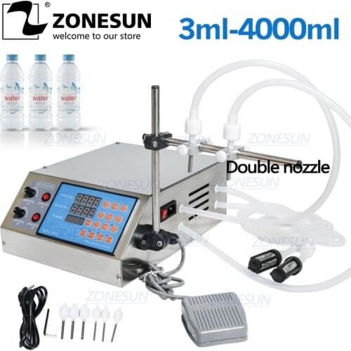 ZONESUN Electric Digital Control Pump bottle Liquid Filling Machine Small 0.5-4000ml for Perfume Water Juice Oil Alcohol