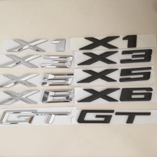 1pcs 3D ABS X 1 2 3 4 5 6 GT car Letter Rear trunk Decals Emblem badge sticker Decal Car styling auto Accessories