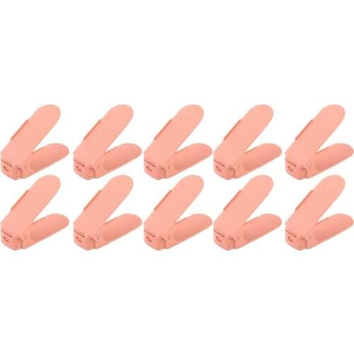 10 Pcs Shoe Rack Adjustable Stand Cupboard Closet for Shoes Shelf Support Slot Space Saving Cabinet