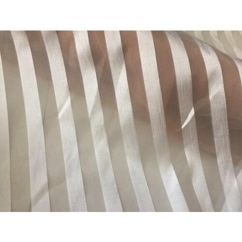 150cm width 2meters/lot off white black stripe gauze fabric soft organza good quality for ball gown tutu skirt blouse dress