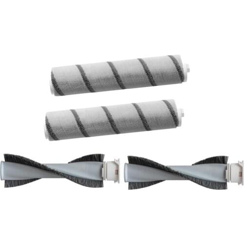 2 Pcs Mite Removal Brush and 2 Pcs Main Brush for XIAOMI MIJIA Dreame V9 V10 V11 Handheld Cordless Vacuum Cleaner Parts