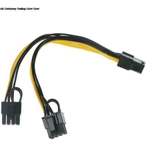 20cm Cable GPU PCI-E 8Pin to Double PCI-E PCI Express 8Pin(6Pin+2Pin) Splitter Cable Power Connector