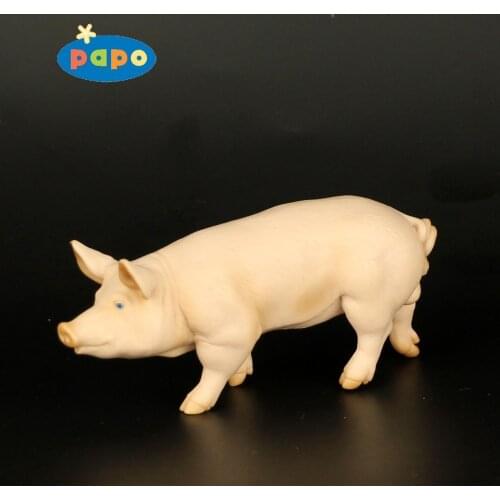 2004 Papo Family farm animal collection Walking Male pig Model Child toys Simulated animal birthday present