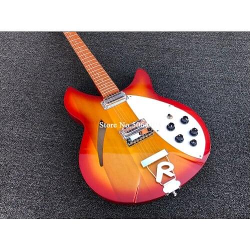 360 electric guitar, 6-string electric guitar, red paint half-empty core guitar, neck 3, R bridge, real shot