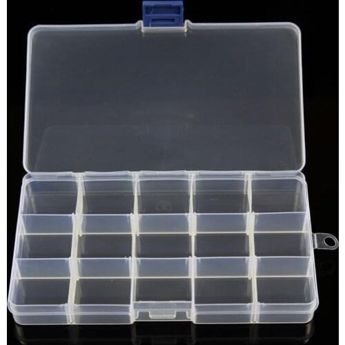 60% Dropshipping!!15 Slots Removable Transparent Jewelry Pill Storage Box Cases Holder Organizer