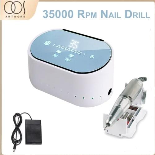 Touch Screen Nail Drill Machine 35000RPM Manicure Machine Milling Cutter alon Nail Drill Professional Nail Drill Machine