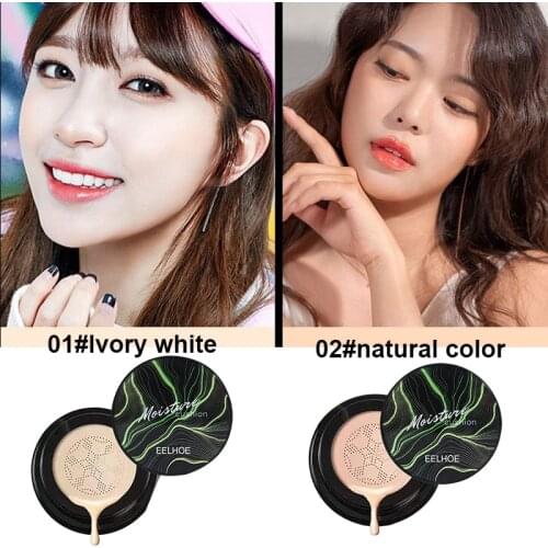 BB Air Cushion Foundation Mushroom Head CC Cream Concealer Whitening Makeup Cosmetic Waterproof Brighten Face Base Tone Make Up