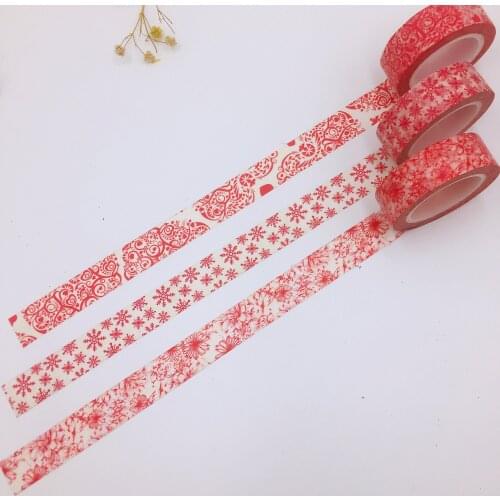 Free shipping Beautiful 15mm*10m high quality DIY tape/Beautiful Red Flower washi tape