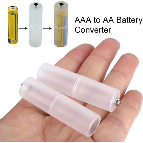2pcs AAA To AA Size Household Battery Converter Home Mini Battery Adapter Trip Large Strength Bettery Holders
