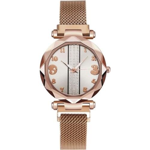 100pcs/Lot Relogio CCQ Unique Arabic Numerals Watch Women Casual Round Dial MagneticWristwatch Ladies Clock Zegarek Damski