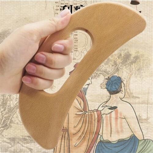 10pcs/lot Wooden Lymphatic Drainage Massage Tool Handheld Gua Sha Scraping Paddle Anti Cellulite Muscle Pain Relief
