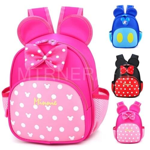 Disney Kids School Bags Kindergarten Children Cartoon Mickey School Bags Minnie Backpack Small Outdoor Backpack For Boys Girls