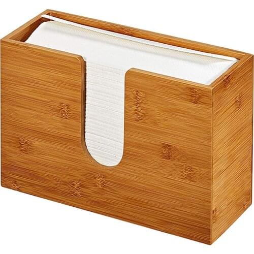 Home Wooden Towel Dispenser Paper Napkin Hand Towel Holder Wall Mounted Countertop For Bathroom Kitchen