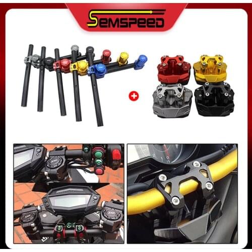 SEMSPEED CNC Motorcycle Handlebar Grips Risers Bar Mounting Top Clamp Cover Kit For Yamaha XMAX 250 XMAX 300 2017 2018 2019 2020
