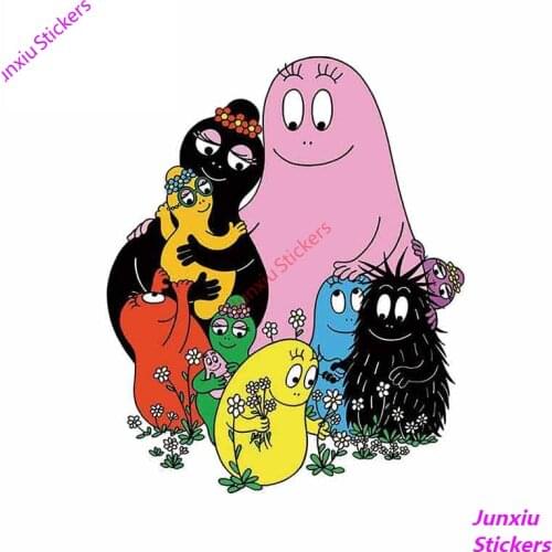 Cartoon Graffiti Anime Les Barbapapa Personality Car Sticker Bumper Window Trunk Waterproof Scratch-proof Decal Decor PVC13x13cm