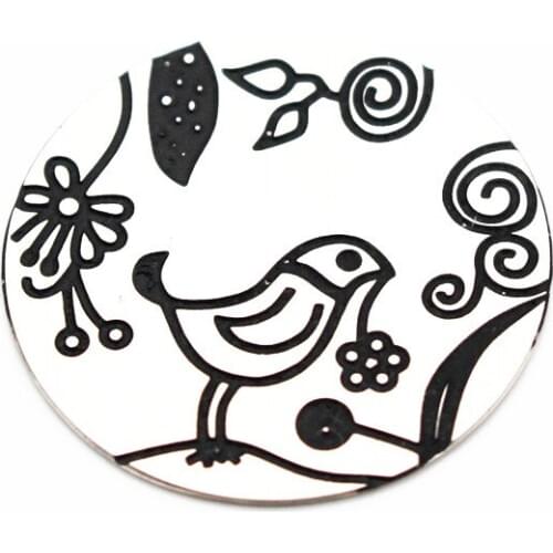 Newest 10pcs/lot Stainless steel 22mm large silver bird window plate floating plate for 30mm floating locket diy Glass Lockrt