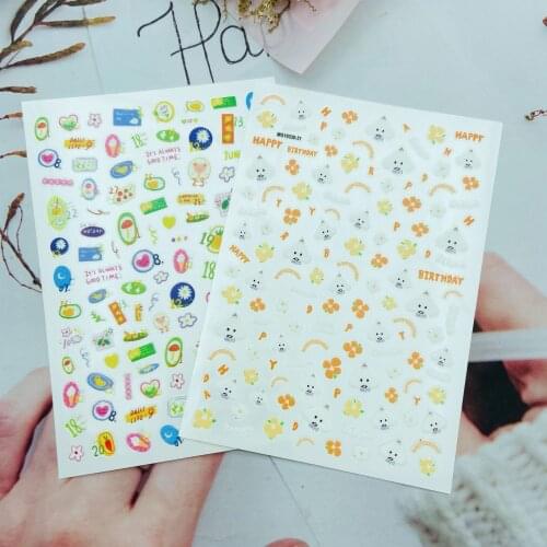 Fashion New Arrival Hot Selling Back Adhesive Glue Nail Stickers Nail Decals Colored Flowers Nail Art for Women Girl Beauty Care