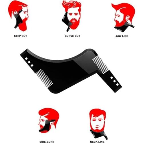 New Fashion Men Beard Shaping Styling Template Comb Barber Tool Symmetry Line Up Trimming Guide Mens Beards Moulding Combs