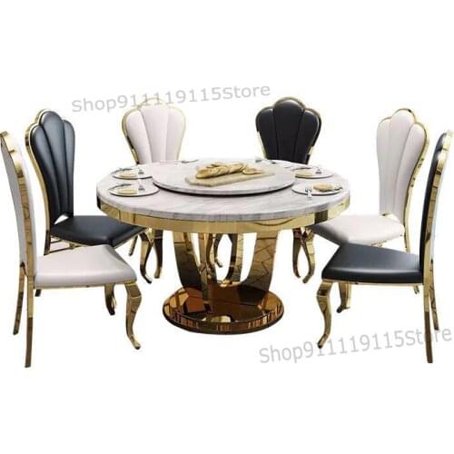 Dining Chair Modern Simple Luxury Hotel European Style High-grade Table And Chair Leather Back Dining Chair Household Stainless