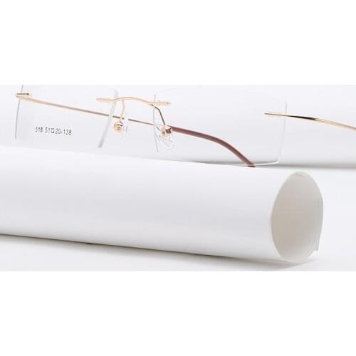 ZIROSAT 518 Memory Titanium Rimless Women Or Men Eyeglasses Fashion Brand Designer Myopia Optical Prescription Eyewear Frame