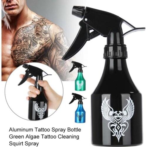 250ml/300ml Professional Aluminum Tattoo Spray Bottle Green Algae Tattoo Cleaning Squirt Spray Tattoo Pigment Blue Soap Bottle