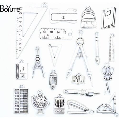 BoYuTe Factory Direct Sale Mix 20 Styles Tibetan Silver Student Learning Tools Pendant Charms for Bracelet Making