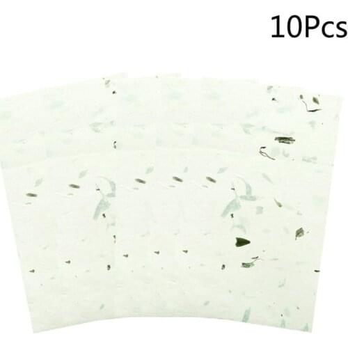 10pcs Ink Writing Handmade Leaf Printed Natural Plant Xuan Sumi Rice Papers for Chinese Calligraphy Brush Writing
