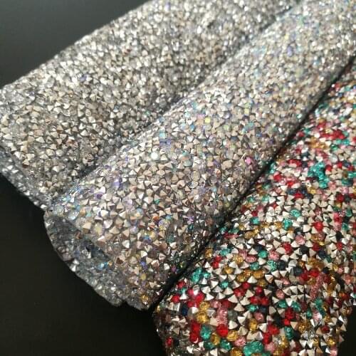 24*40cm/PC 3mm Resin rhinestone mesh Applique Hotfix Iron On Strass Mesh Banding In Roll For Wedding Dresses Crafts