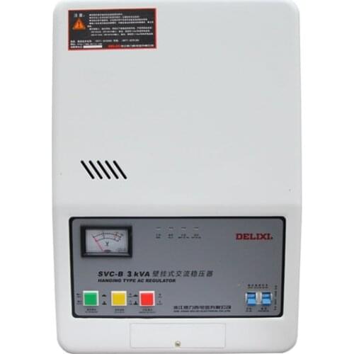 DELIXI SVC-B 3KVA 3000W wall-mounted full copper coil single phase AC voltage regulator air conditioning Instrument 150-250V AC
