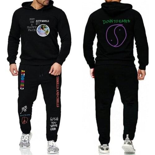 TRAVIS SCOTT ASTROWORLD Hoodies Sets Streetwear Fleece Hoodie Sweatpants Men Women Sweatshirt Hoodie And pants S-3XL