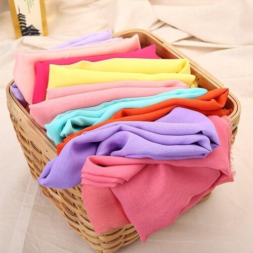 Cheap Fabric Thin Summer Solid Chiffon For Sewing Dress Lining Can See Though TJ0201