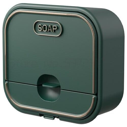 Soap box drain toilet wall hanging soap box cover no punching dormitory bathroom creative flip soap box rack