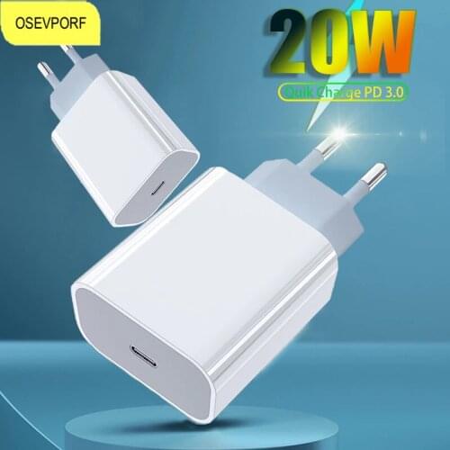 Mini PD Charger 20W USB Fast Charger For iPhone 12 11 Pro Max QC 3.0 Phone Tablet Universal for Huawei P40 P30 Pro Lite