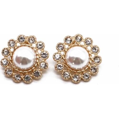 Texture Pearl Earrings New Round Geometry Rhinestone Popular Accessories